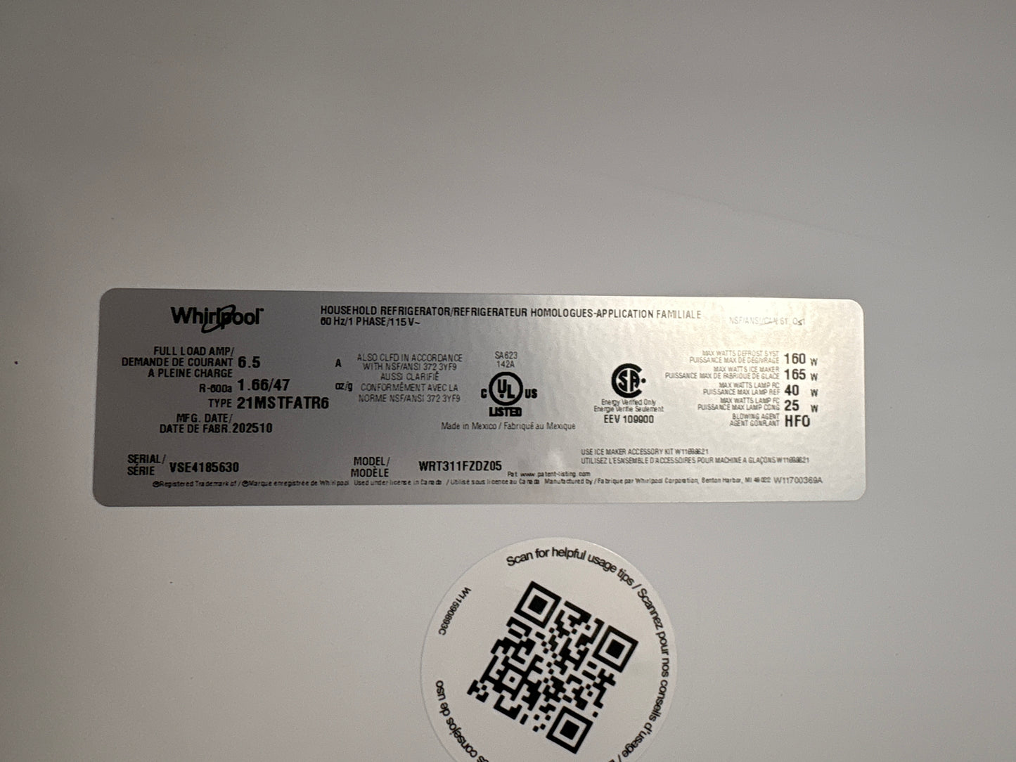 Whirlpool - 20.5 Cu. Ft. Top-Freezer Refrigerator - Stainless Steel