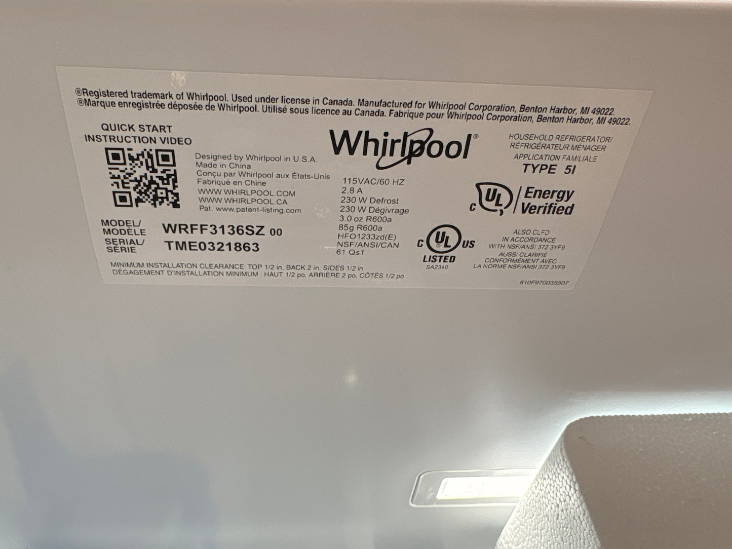Whirlpool - 30.53-cu ft French Door Refrigerator with Ice Maker (Fingerprint Resistant Stainless Finish)