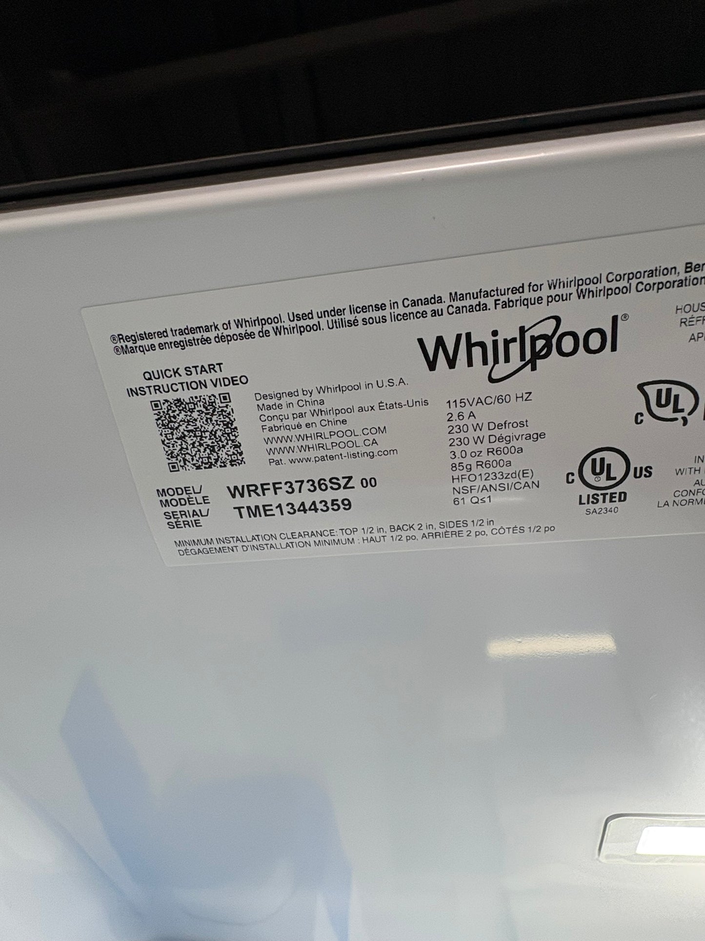Whirlpool - 36 in. 30 cu. ft. French Door Refrigerator in Fingerprint Resistant Stainless Finish with Dual Ice Makers