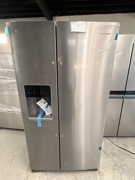 KitchenAid - 28.7 Cu. Ft. Side-by-Side Refrigerator with Panoramic LED Lighting - Stainless Steel