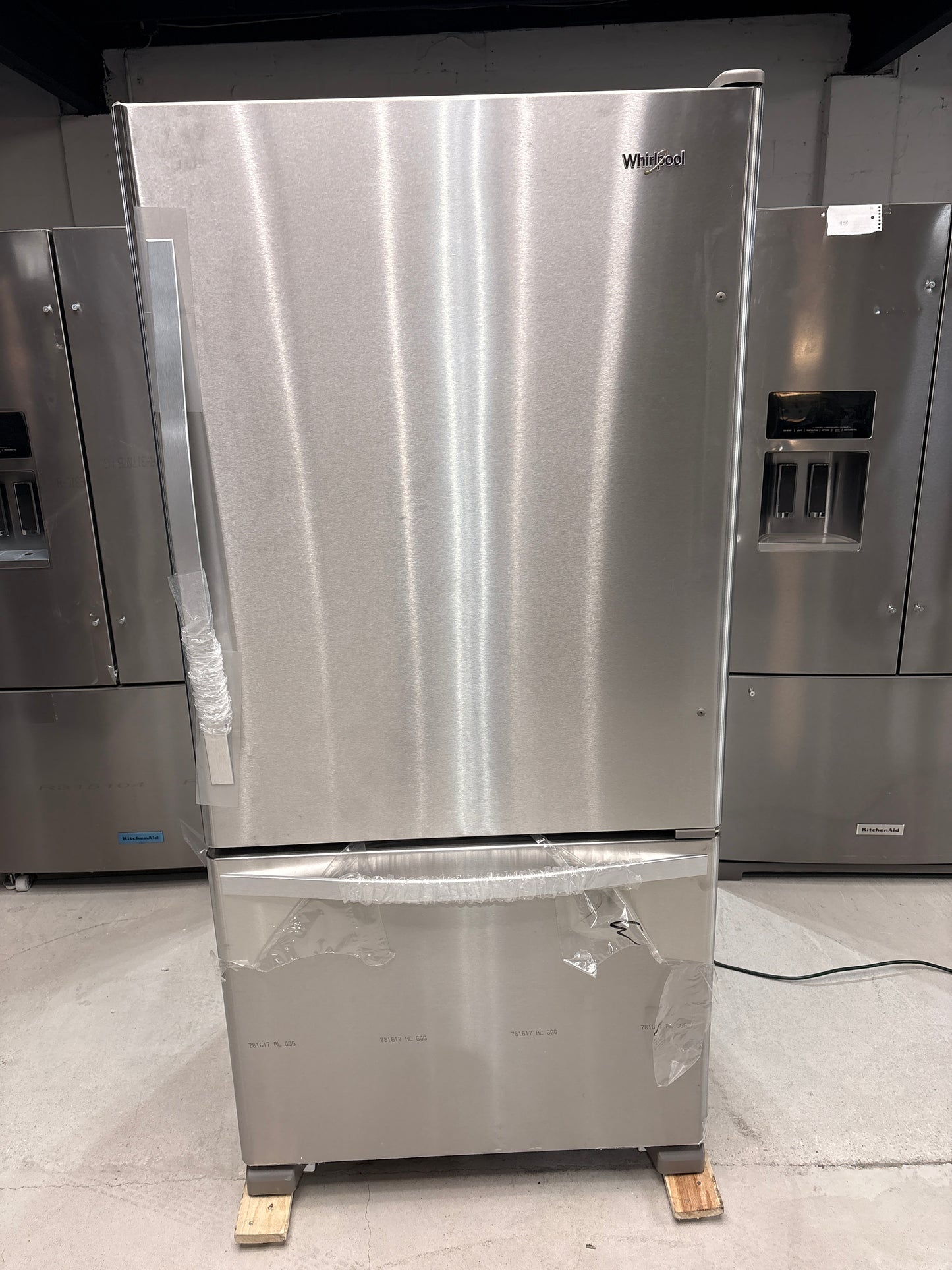 Whirlpool - 22 cu. ft. Bottom Freezer Refrigerator in Stainless Steel with Spill Guard Glass Shelves