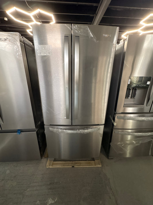 Whirlpool - 33 in. 22 cu. ft. Standard Depth French Door Refrigerator in Fingerprint Resistant Stainless Steel