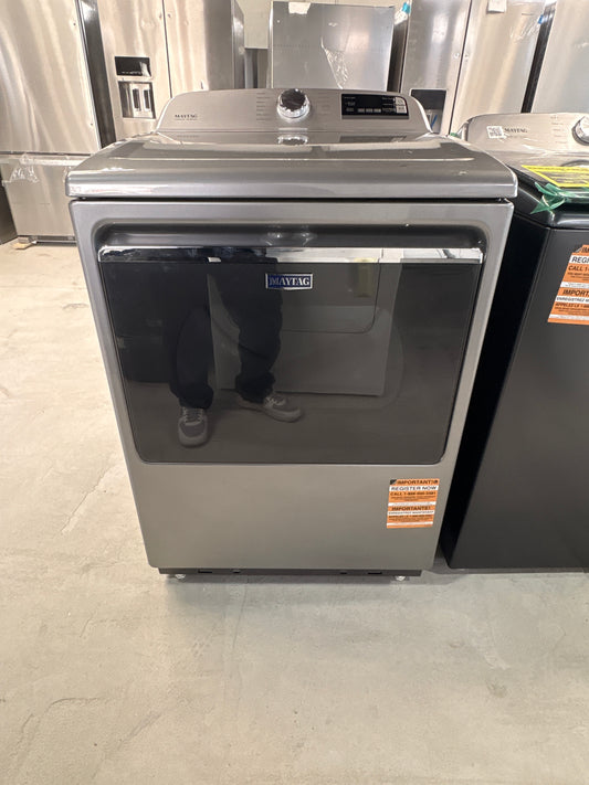 Maytag - 7.4 cu. ft. 240-Volt Smart Capable Metallic Slate Electric Vented Dryer with Hamper Door and Steam