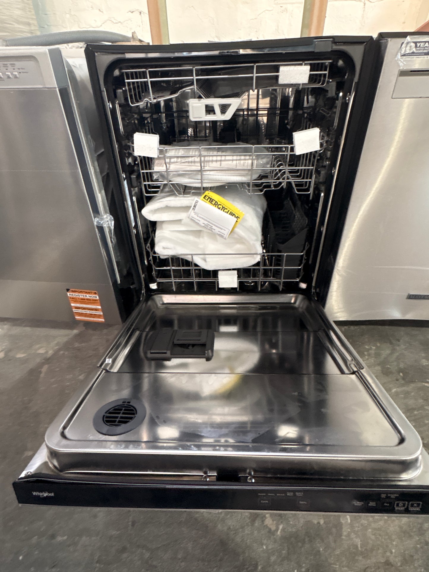 Whirlpool - 24 in. Built-In Tall Tub Dishwasher in Fingerprint Resistant Stainless Steel with Washing 3rd Rack, 41 DBA