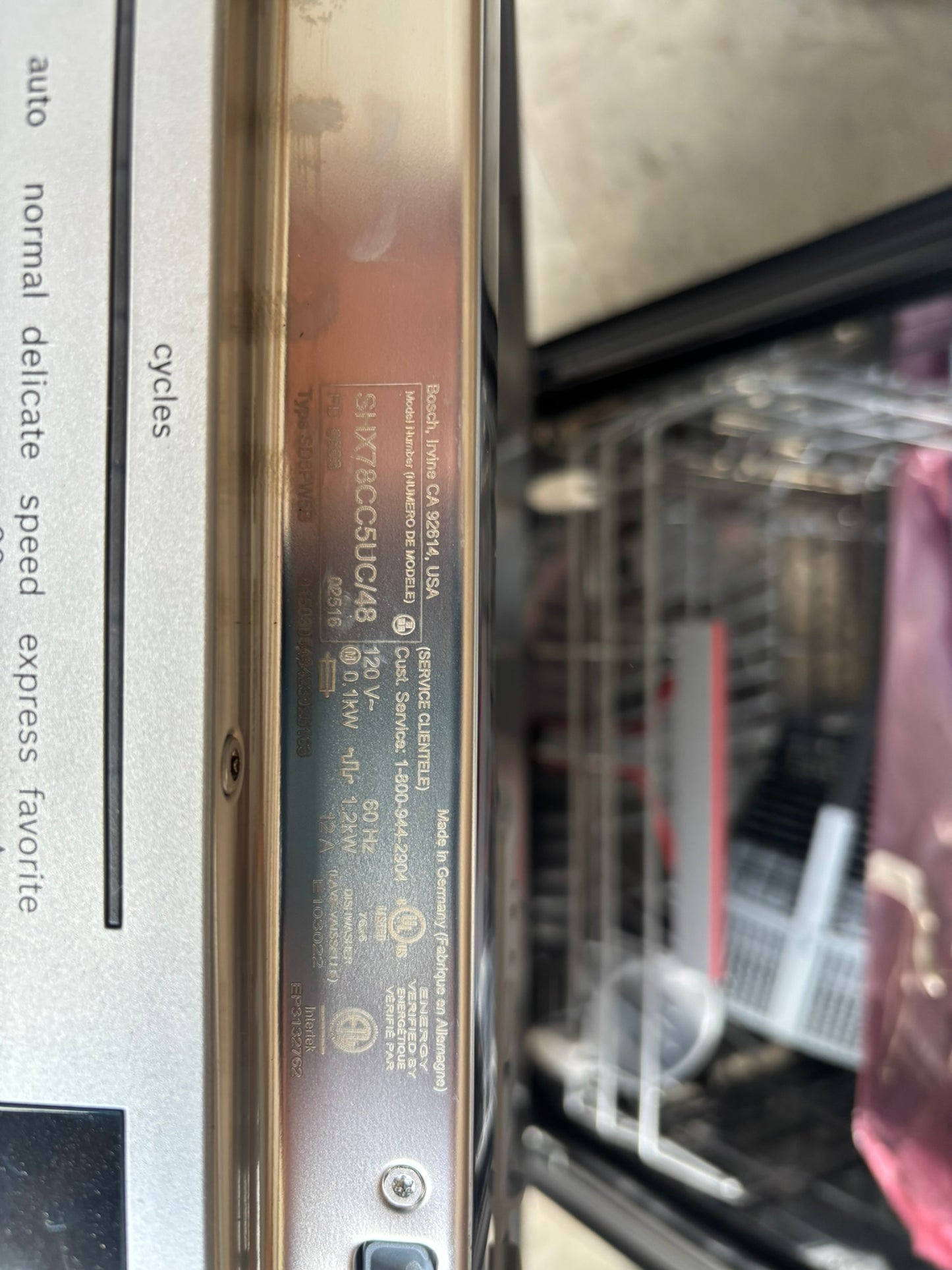 Bosch 800 Series Top Control Towel Bar Handle Dishwasher, Stainless Steel Tub, CrystalDry Technology, Ultra Quiet 42 dBa Scratch & Dent WCA231 - SHX78CC5UC