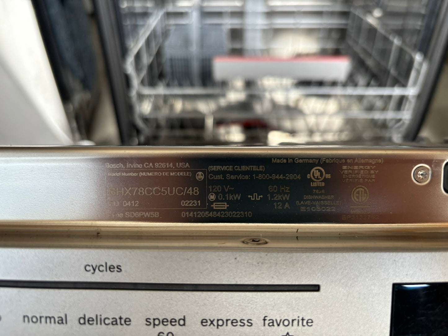 Bosch 800 Series Top Control Towel Bar Handle Dishwasher, Stainless Steel Tub, CrystalDry Technology, Ultra Quiet 42 dBa Scratch & Dent WCA232 - SHX78CC5UC