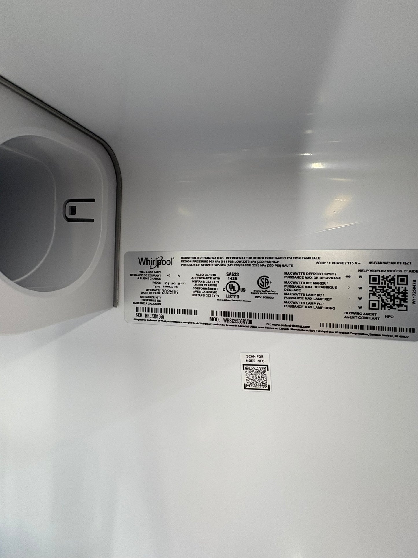 Whirlpool 36-inch Standard Depth Side-by-Side Refrigerator with TruCool™ System