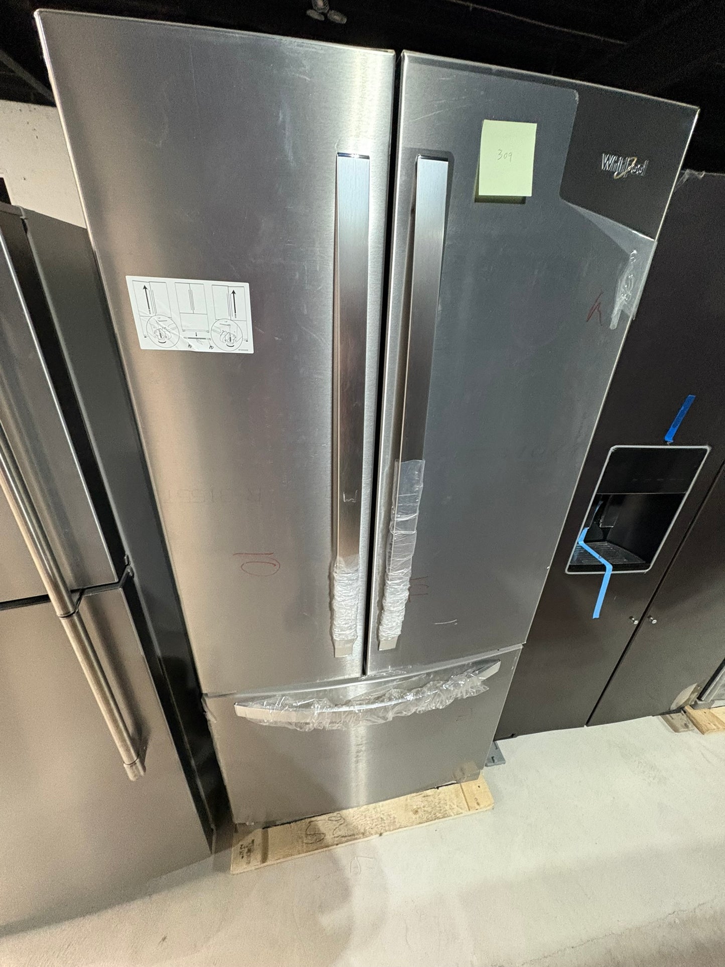 Whirlpool - 33 in. 22 cu. ft. Standard Depth French Door Refrigerator in Fingerprint Resistant Stainless