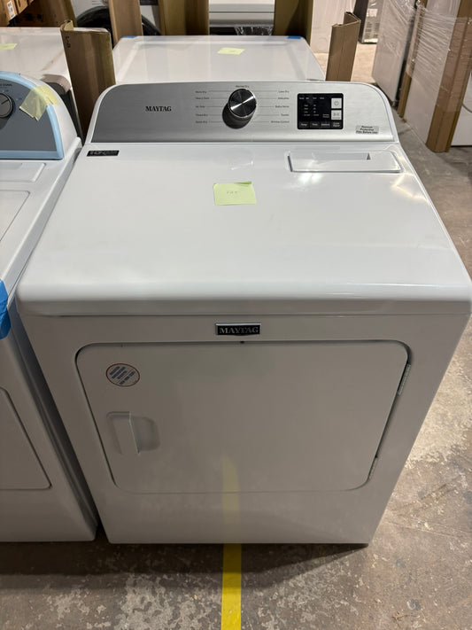 Maytag - 7.0 cu. ft. 240-Volt White Electric Vented Dryer with Moisture Sensing