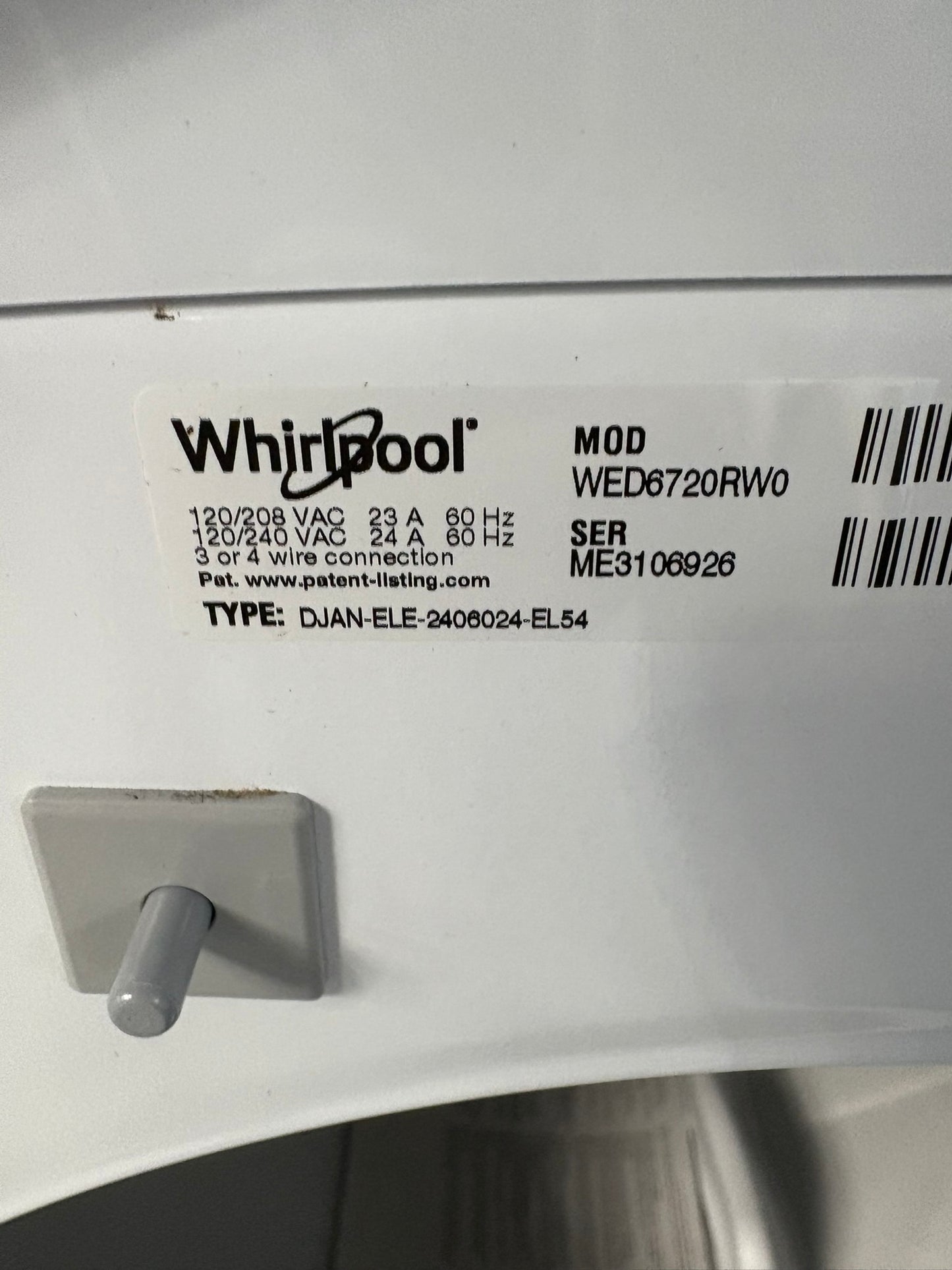 Whirlpool 7.4 cu. ft. vented Front Load Electric Dryer in White with Steam Capabilities