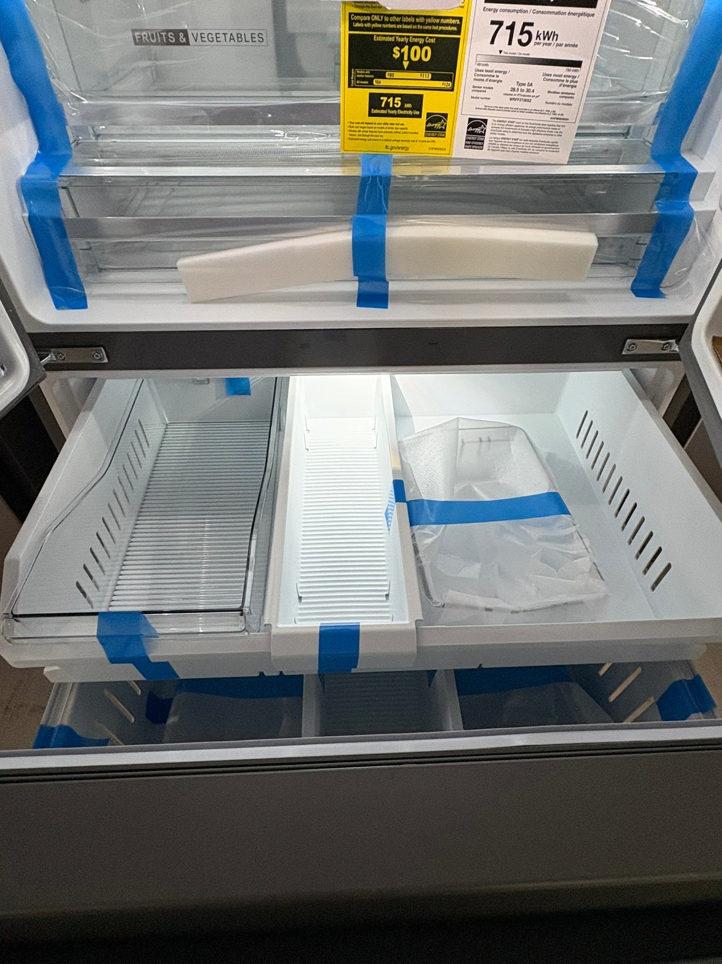 Whirlpool - 36 in. 30 cu. ft. French Door Refrigerator in Fingerprint Resistant Stainless Finish with Dual Ice Makers